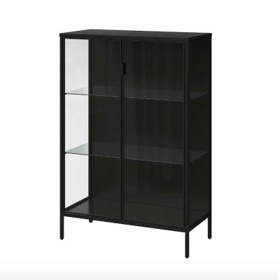 China Hot Sales Adjustable Metal Cabinet Living Room Furniture Locker Storage Wine Display Cabinet Steel Glass Cabinet MORU (Size) for sale