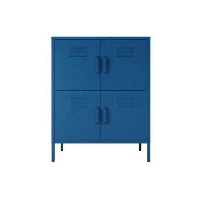 China Bizoe 4 Door Metal Balcony Expandable Storage Cabinet For Living Room Steel Storage Steel Storage Cabinet for sale