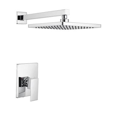 China Without Slide Bar Square Shower Set kraan ducha de Para de grifo de griferia de chuveiros chuveiros wall mounted bathroom rainfall shower faucet kit set for sale