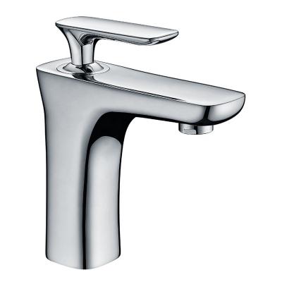 China Metered Faucets HIMAKR Deck Mounted Mixer Hot Chrome Cold Water Single Hole Bathroom Basin Faucets for sale