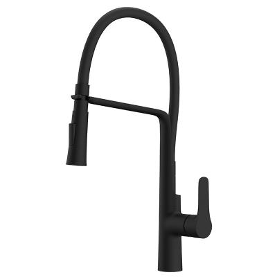 China HIMARK 2021 modern matt black faucets cupc brass flexible kitchen sink faucet thermostatic pull out for sale