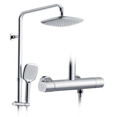 China With Smart Thermostatic Shower Mixer Column Set Ducha de Columna Faucet Column Shower Mixer Tap HIMARK Sliding Bar Bathroom Fittings for sale