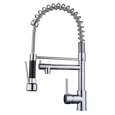 China HIMARK Faucets Metered Modern Faucets Pull Out Kitchen Faucet Single Handle Hot And Cold Water Kitchen Brass Faucets With Pull Out Spout for sale