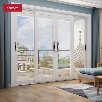 China Sound insulation powder coated parallel sliding doors for balcony tempered glass door for sale