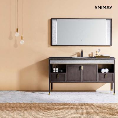 China Snimay Waterproof 42 Inch Luxury Bathroom Vanity Sink Lights Bathroom Cabinets for sale