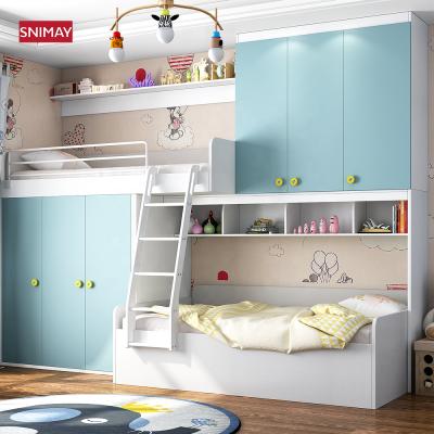 China Kids Bedroom Furniture Twin Solid Wood Mulit-functional Bunk Bed With Steps for sale