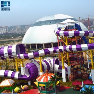 China Hot Selling Hot Galvanized Site Plan Design Fiberglass Water Park Slides Projects For Auqapark for sale