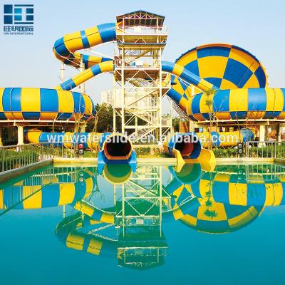 China hot dip galvanized large slide theme park water rides or water park combo slides for sale for sale