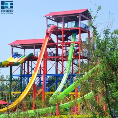 China Long funny fiberglass aqua park water slide design water park slides for sale for sale