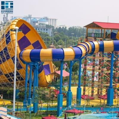 China Teen / Adult Family WM Most Popular Fiberglass Waterslide For Water Park Projects With Big Wave Pool for sale