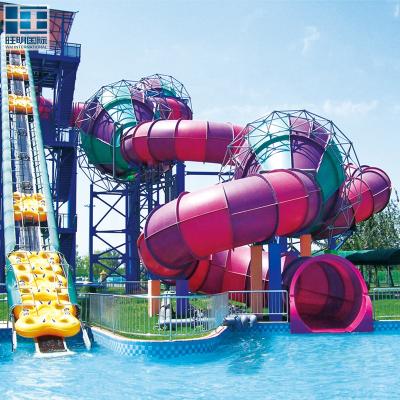 China Long Fiberglass Water Park Guangzhou Outdoor Large Fiberglass Water Slide Price for sale