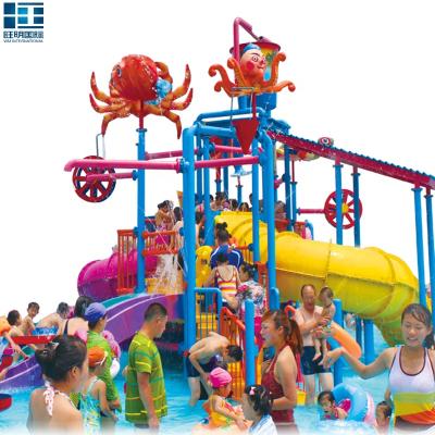 China Teenager / Kids Swimming Pool Water House With Water Slides Fiberglass For Jet Water Park for sale