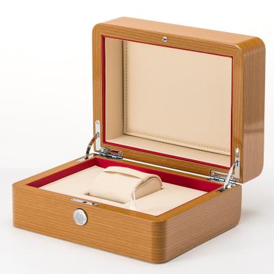 China Popular Branded Luxury Custom Box Wooden Logo Watch Case Clock Watch Box Single Slot Boxes De-ville Wooden Customer Acceptable 2pcs Logo for sale