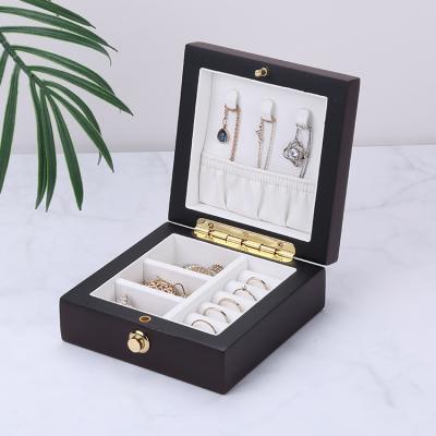 China New Design Wooden Jewelry Box Packaging Ring Necklace Earring Storage Box For Jewelry for sale