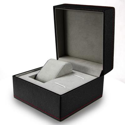 China Wholesale Custom Inner Black Leather Watch Box Leather Logo Jewelry Gift Storage Velvet for sale