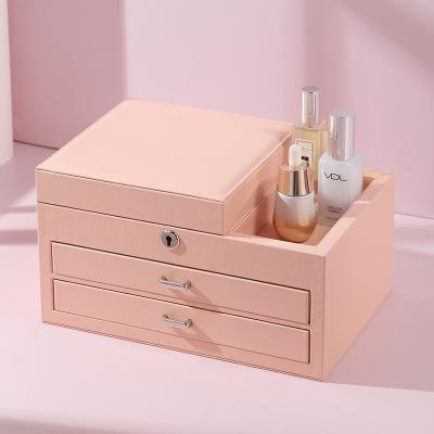 China Fashional Leather Jewelery Packaging Box Rose Box Cosmetics Wooden High Quality Storage Case for sale