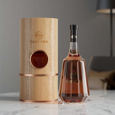 China Portable Luxury Cylindrical Wine Bottle Liquor Wine Bottle Packaging Box for sale