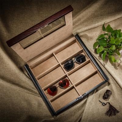 China New Design Fashionable Luxury Style Brown Display Wooden Sunglasses Box Packaging Customized for sale