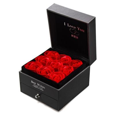 China Recycled Materials Manufacturer Wholesale Custom Rose Gift Box Rose Leather Packaging Gift Box for sale