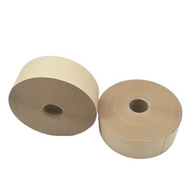 China Waterproof Adhesive Tape Brown Logo Printed Kraft Paper Tape Roll Wrapping Paper Tape for sale