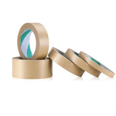 China Low MOQ Kraft Paper Waterproof Glossy Water Activated Kraft Paper Tape Gummed Logo Printed Kraft Paper Tape for sale