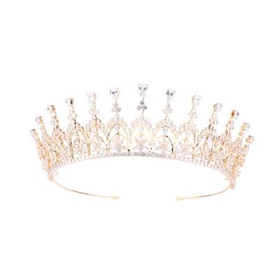 China Cunyan Fashionable Tiara Wedding Crown Bridal in Hair Jewelry Gold Tiaras Queen's High Quality Bridal Crown Plated Zircon Crowns and Tiaras for sale