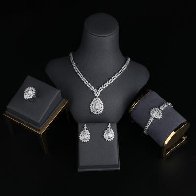 China FASHION Platinum Plated Women Jewelry Set 2021 Fashion Ring Earring Bracelet and Necklace Sets Jewelry Sets Factory Direct Wholesale for sale