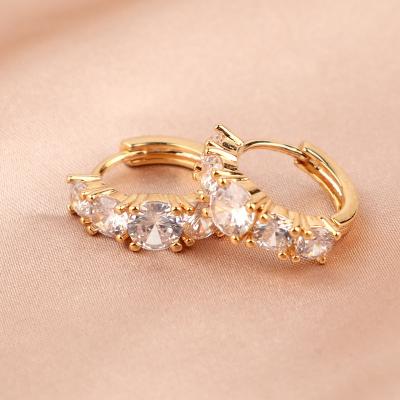 China TRENDY Fashion Circle Earrings Zircon Bezel Setting Gold Plated Statement Earrings Charm For Women Girls 2021 Trendy Ear Jewelry for sale