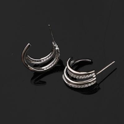 China 925 Sterling Silver Jewelry Women Thick Vermeil Circle Hoop Earrings FASHIONABLE Silver Elegant Fashion Earrings for sale