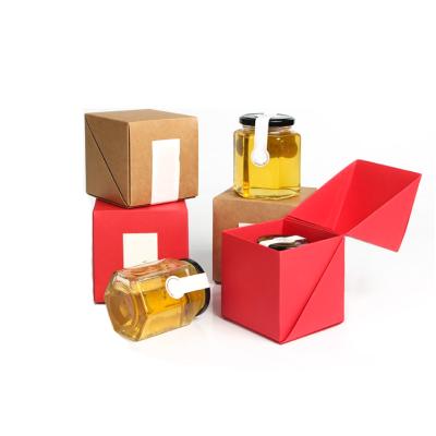 China Supplier Wholesale Disposable Brown Natural Recycled Kraft Paper Cardboard Material Paper Box For Honey Gift Packaging for sale