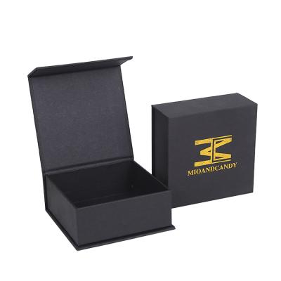 China Disposable Luxury Gold Foil Standard Size Medium Custom Black Folding Magnetic Gift Box For Men's Dressing/Clothing Packaging for sale