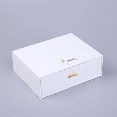 China Recycled Materials Custom Logo Printing Large White Cardboard Jewelry Eyelash Apparel Drawer Box Packaging for sale