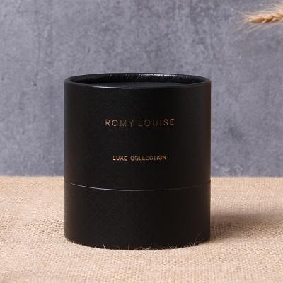 China Disposable Luxury Paperboard Cylinder Design Perfume Bottle Black Paper Tube Packaging for sale