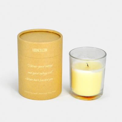 China Disposable Luxury Recycled Handmade Kraft Paper Cardboard Round Candle Box Tubes for sale