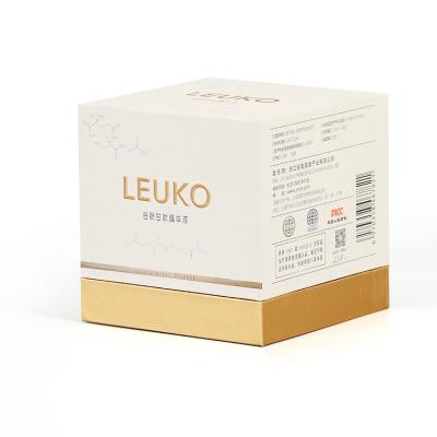 China Recycled Luxurious White And Gold Customized Skincare Sets Products Packaging Gift Box With Logo And Lid for sale