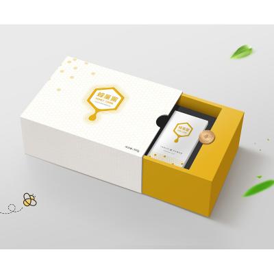 China Disposable Luxury Custom Logo Cardboard Drawer Paper Gift Packaging Box For Honey Jars Or Bottles for sale