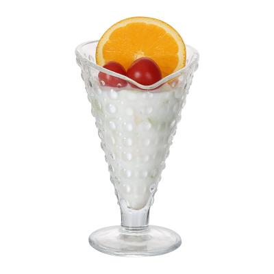 China New Creative Ice Cream Glass Wholesale Customized Classic Eggnog Ice Cream Soda Droplet Glass Ice Cream Cup for sale