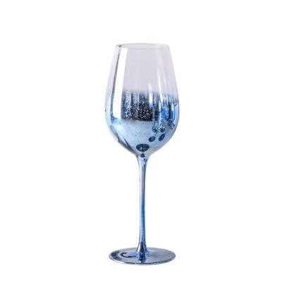 China Creative Blue Starry Wine Goblet Champagne Glass Goblet Sky Crystal Bordeaux Red Wine Glass Viable Set for sale