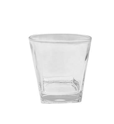 China Wholesale creative modern simple soft hexagon gold glassware square bottom rim of cup whiskey glass for sale