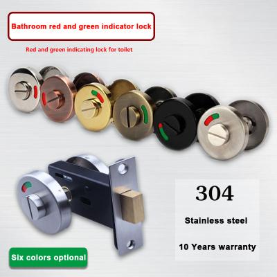 China Red and green toilet bathroom accessories stainless steel bathroom accessories bathroom divider lock indicator public toilet l for sale