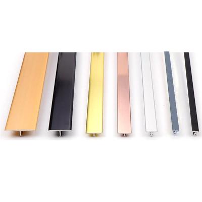 China Modern Tile Transition Metal Strip T Shape Decorative Stainless Steel Profile Solid Trim for sale