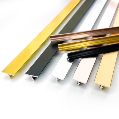 China Modern Hot Sales Stainless Steel Tile Trim Metal Tile Trim T Shape Tile Profiles For Wall Furniture for sale