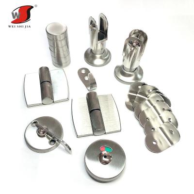 China Bathroom Stainless Steel Toilet Partition Fittings Hardware Toilet Compartment Mounting Accessories Set for sale