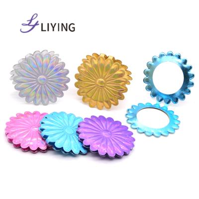 China Customized Magnifying Sunflower Daisy Shape Mirror Kids Pocket Mirror for sale