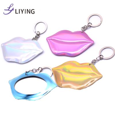 China Factory supply custom contract and key shape portable mirror lip chain pocket for sale