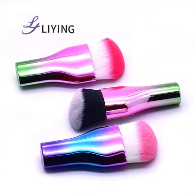 China Angular Blush Electroplating Kabuki No Label Makeup Brush for sale