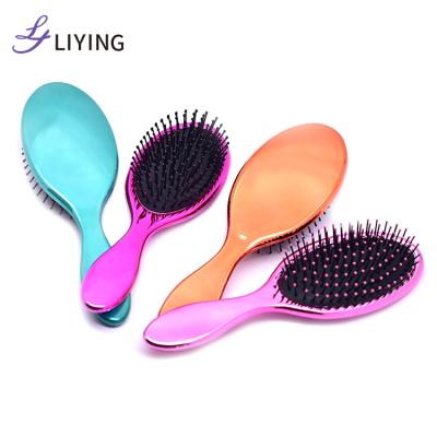 China Wonderful Cushion Hair Brush Combs Private Label Hair Brush Pink Plated Hair Brush With Wholesale Price for sale