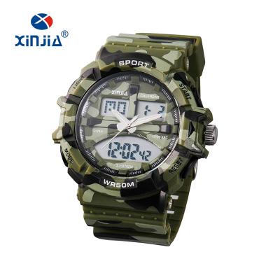 China XINJIA 5 Alarm ATM Water Resistant Quartz Analog-Digital Men's Watch Camouflage Color Sports Watch for sale