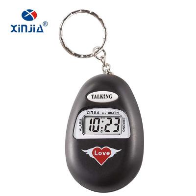 China Minimalist XINJIA Brand Talking Cheap Promotional Watch Clock For Blind People Talking Time With Different Languages ​​Mini Size Hourly Chime for sale