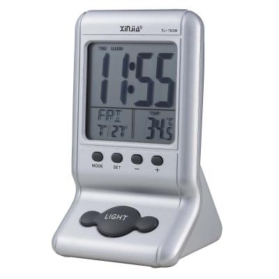 China Multifunctional LCD Digital Radio Alarm Clock With Perpetual Calendar Temperature Function for sale